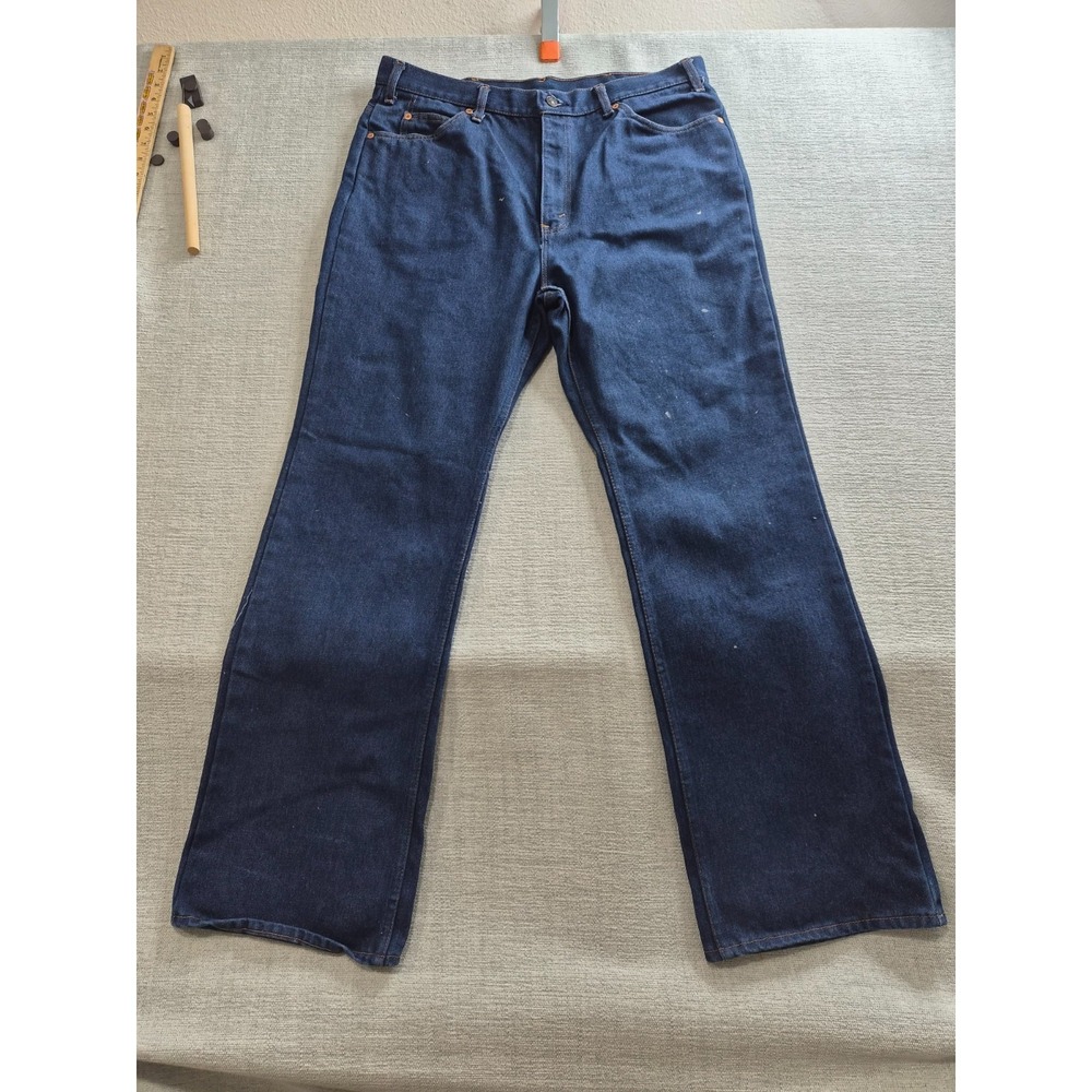 JC Penney Plain Pocket Jeans Mens 38x32 Blue Denim Cotton Medium Wash Wide Leg